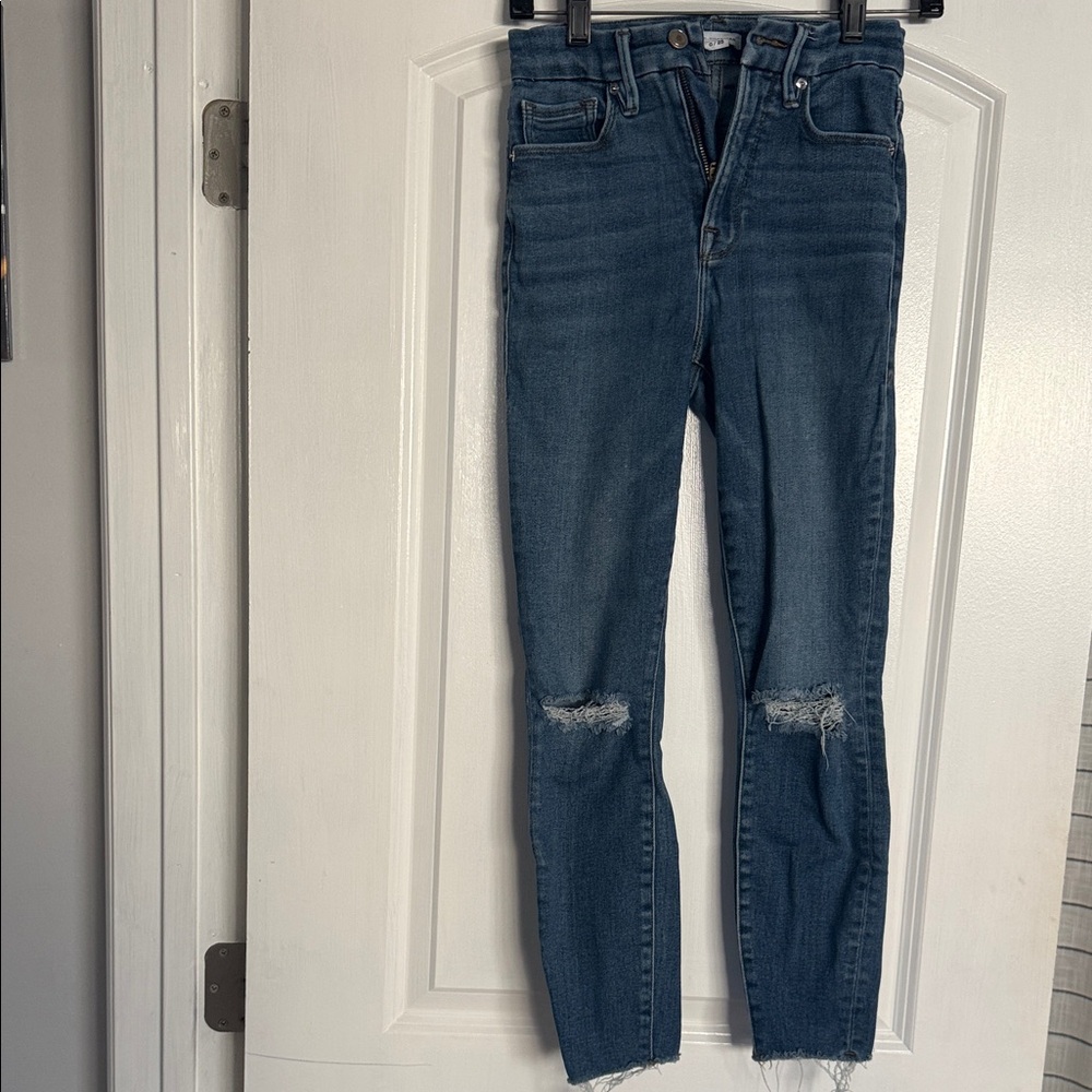 Good American Classic Blue Distressed Women Jeans